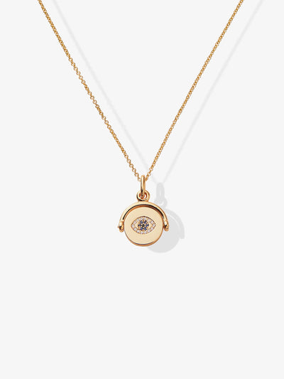 Evil Eye Protection 18-Karat Gold Spinner Necklace versefinejewellery.com