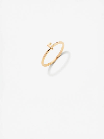 Letter F Ring in 18k Gold versefinejewellery.com