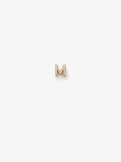 M Earring in Diamonds and 18k Gold versefinejewellery.com