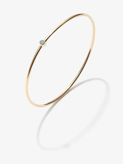 March Birthstone Aquamarine Bangle in 18k Gold versefinejewellery.com