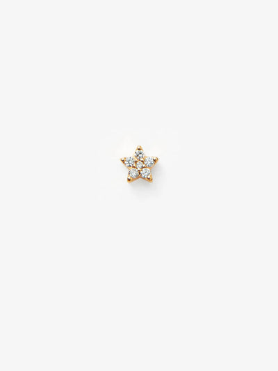 Star Stud Single Earring in Diamonds and 18k Gold versefinejewellery.com