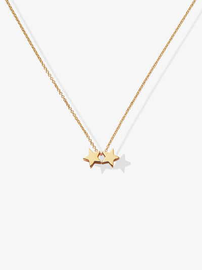 Two Stars Necklace in 18k Gold versejewellery.com