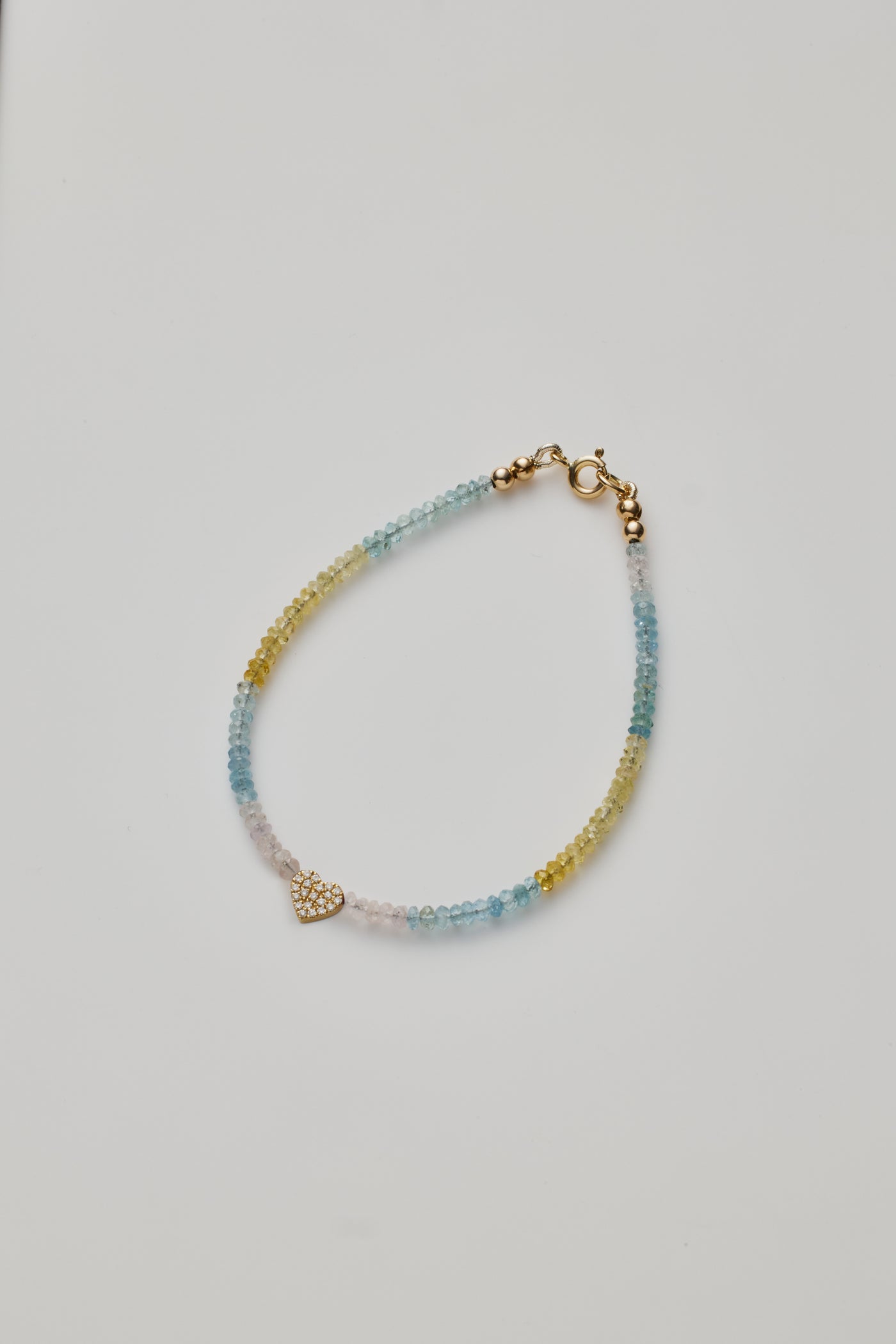 Diamond Heart Aquamarine Bracelet