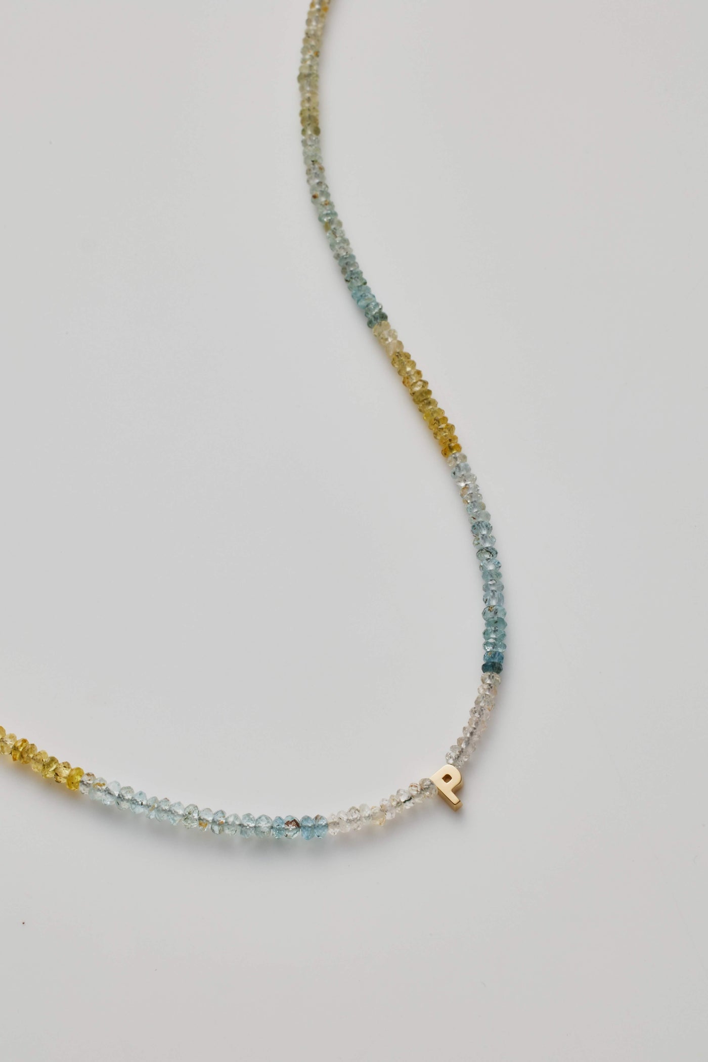 One Letter Aquamarine Necklace
