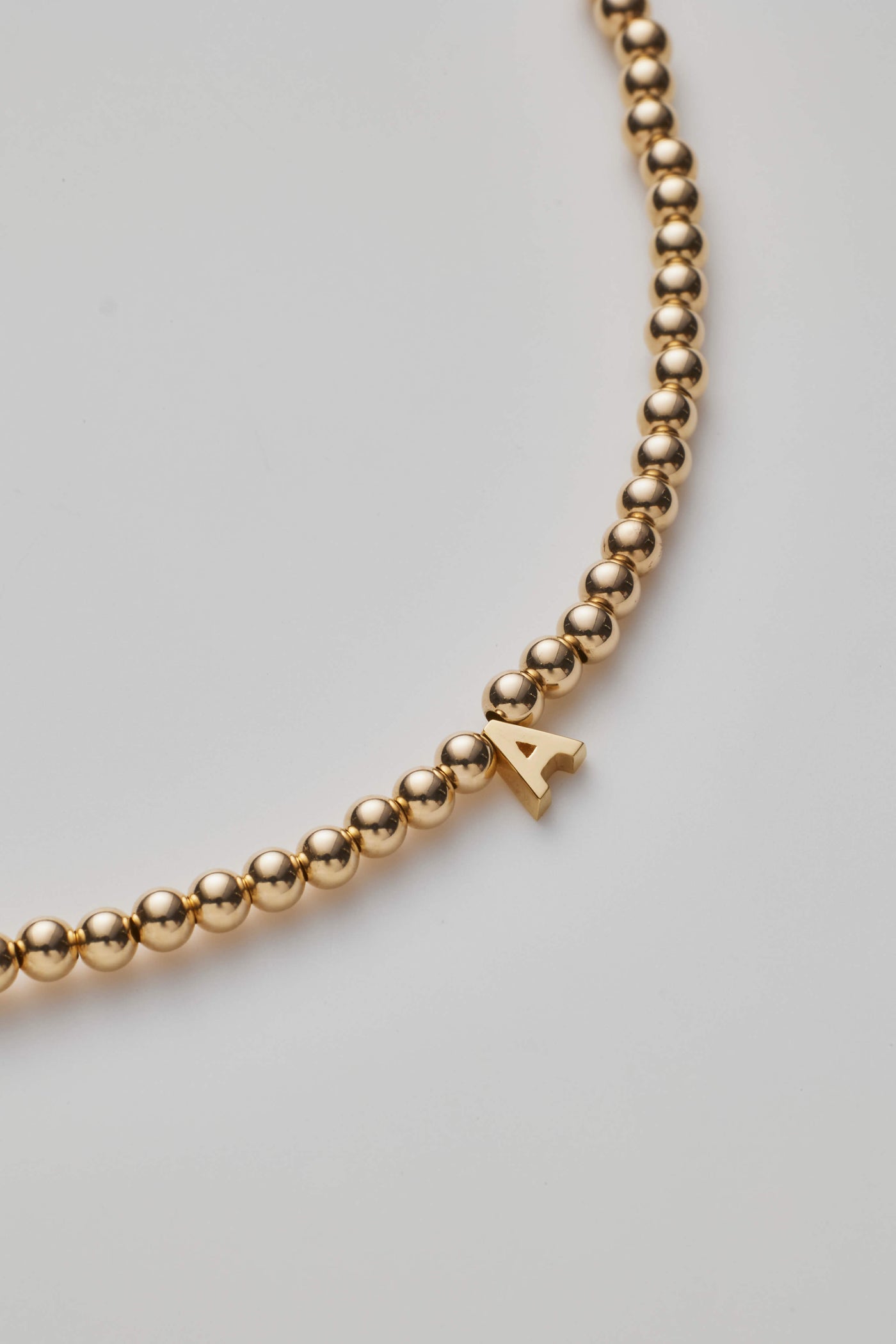 One Letter Gold Beaded Bracelet