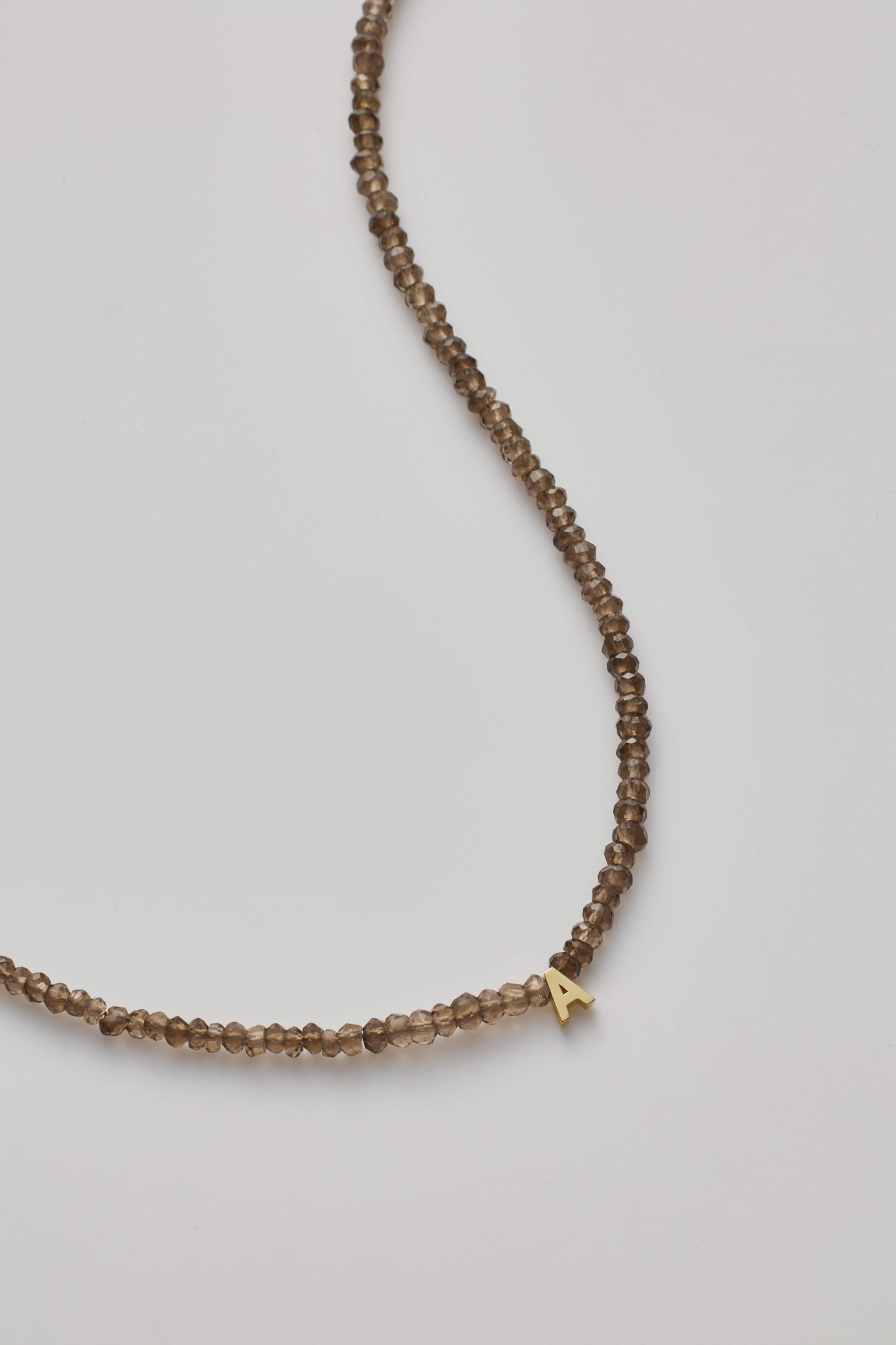 One Letter Smoky Quartz Necklace