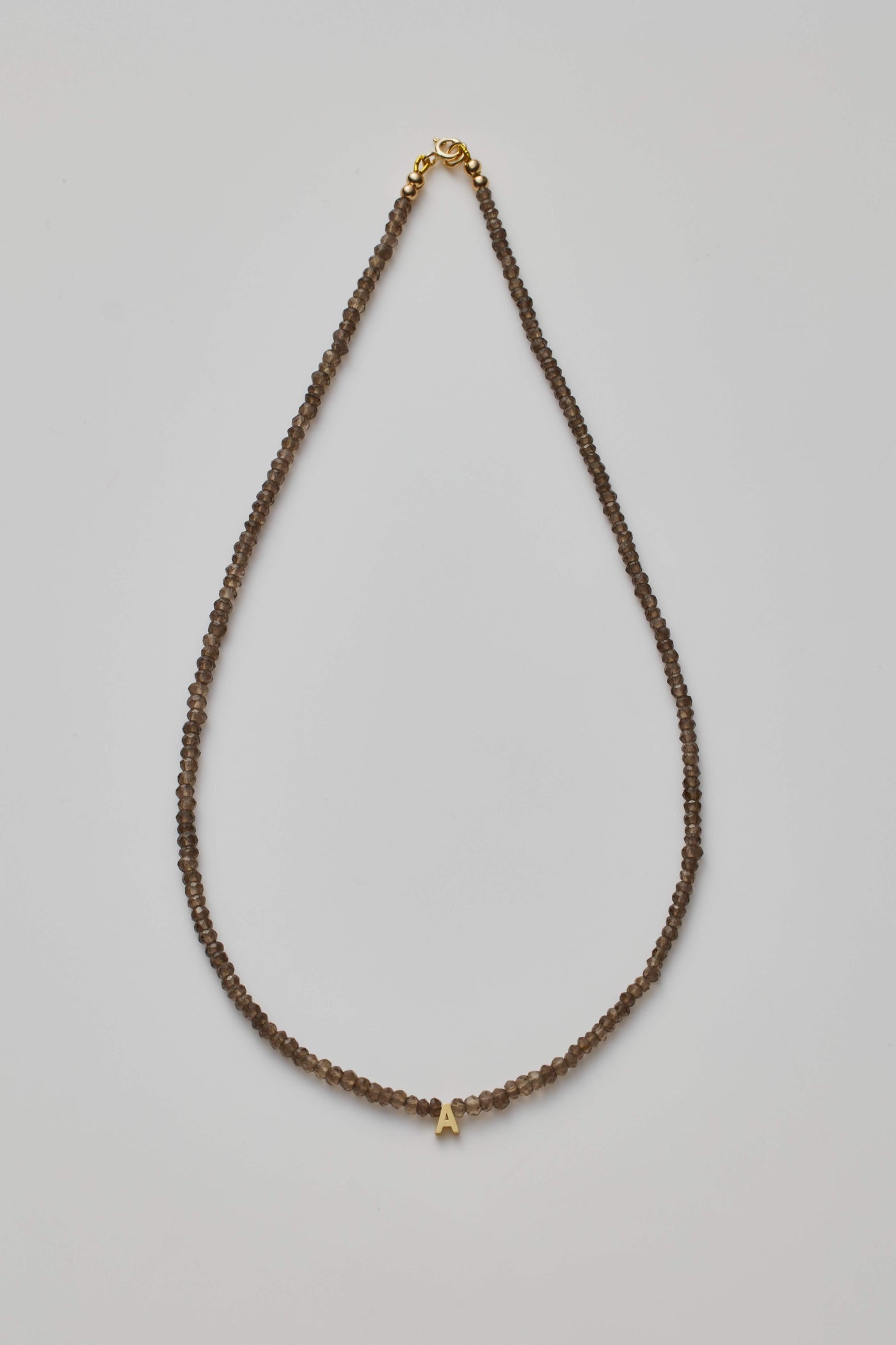 One Letter Smoky Quartz Necklace