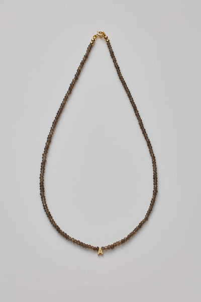 One Letter Smoky Quartz Necklace