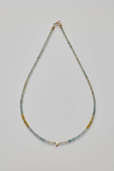 One Letter Aquamarine Necklace