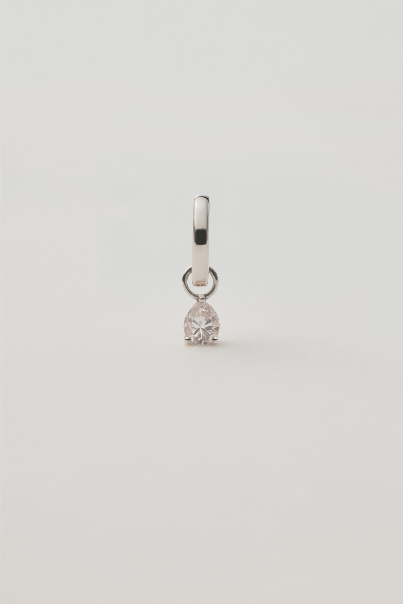 Huggie & Pear White Sapphire Charm