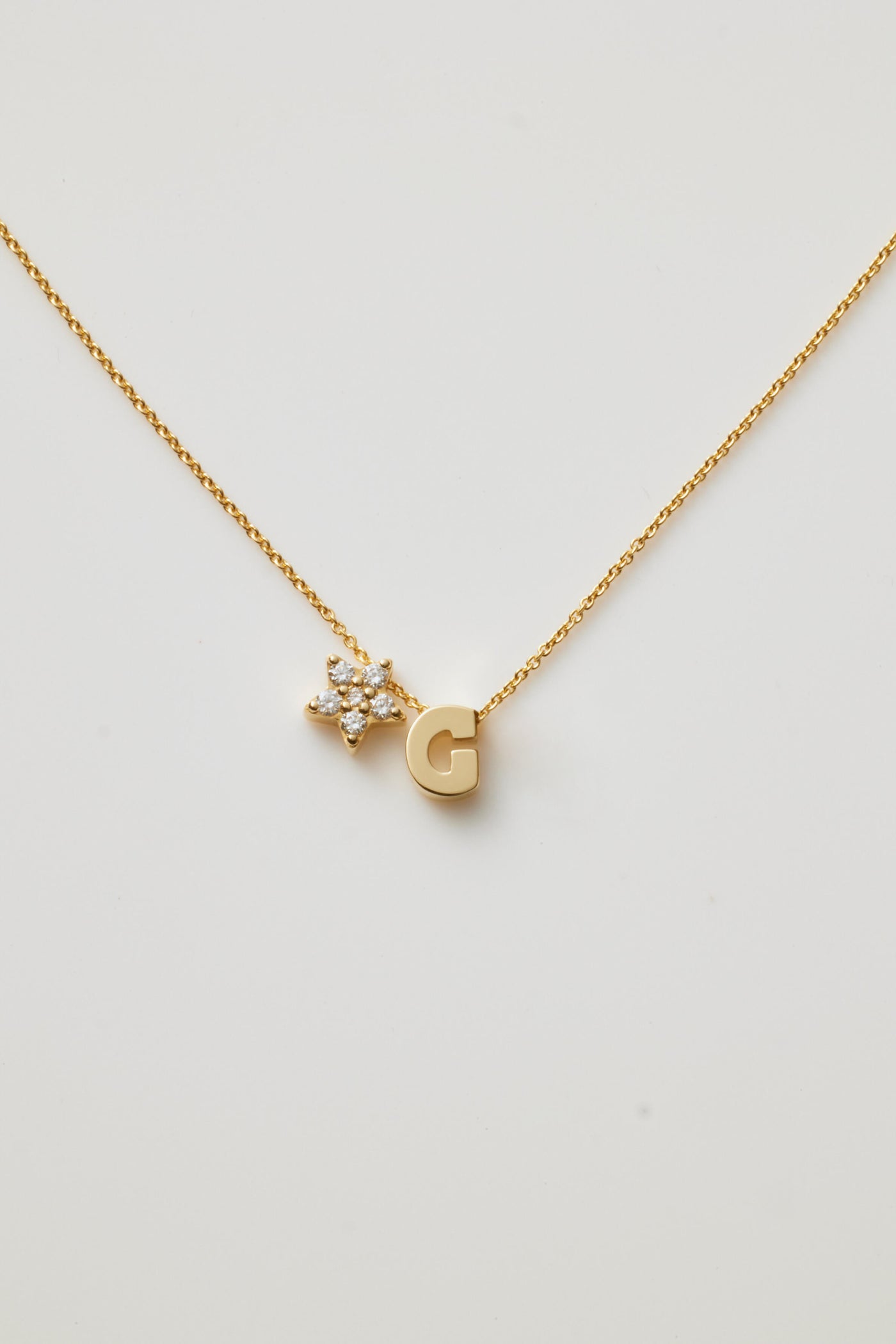 One Letter & Sapphire Star Necklace