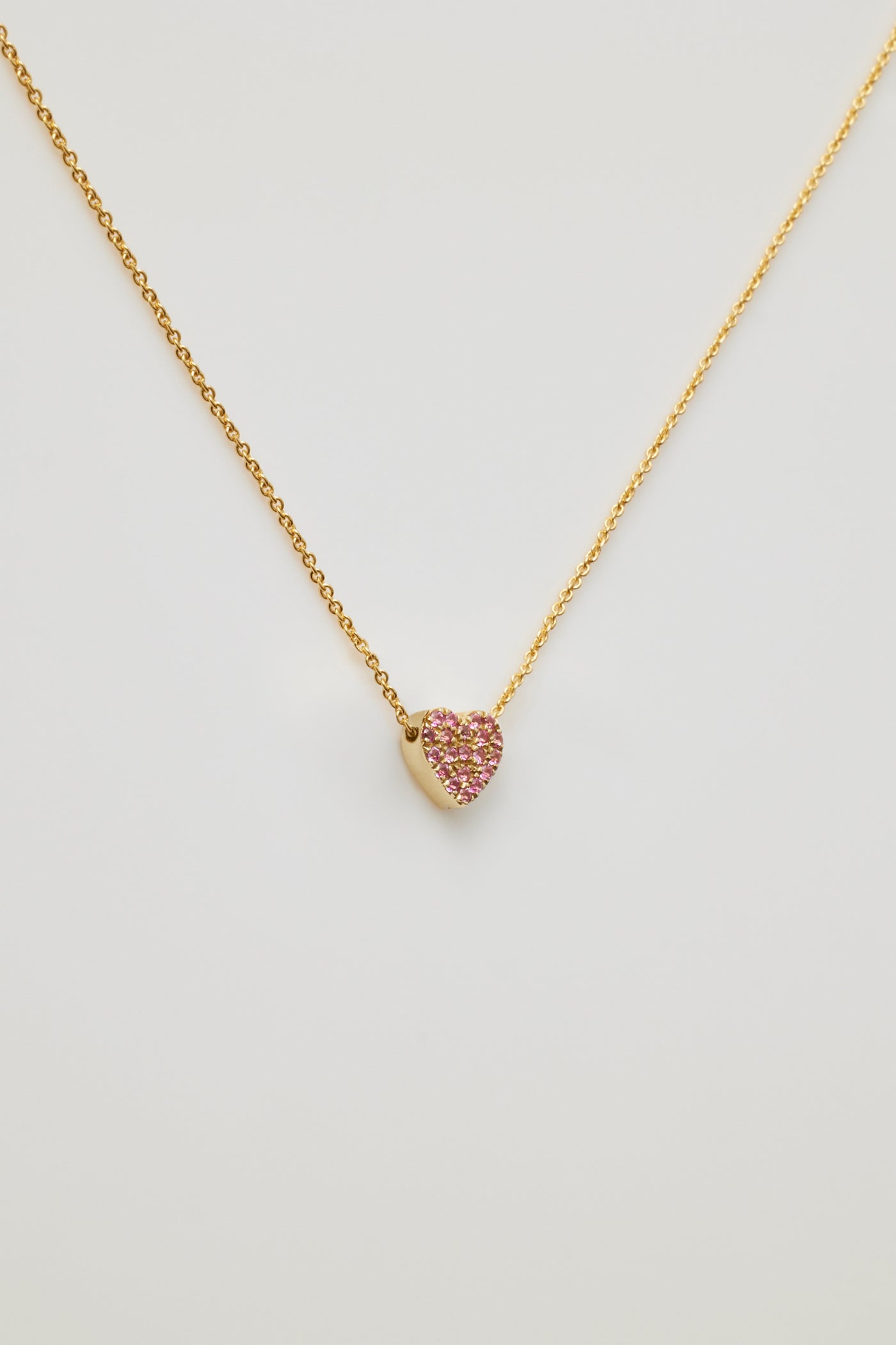 Pink Sapphire Heart Necklace