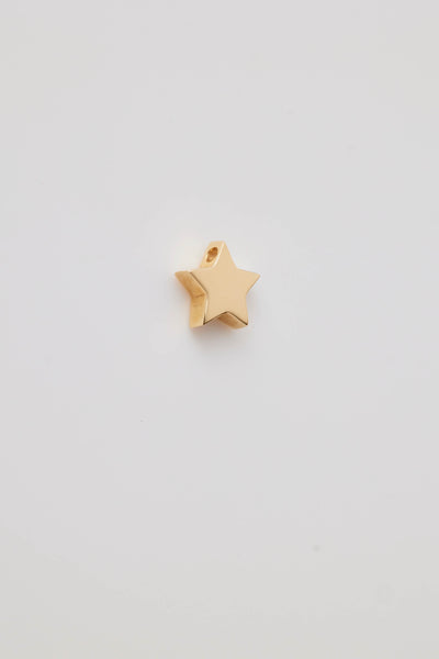 Polished solid gold star charm, a symbol of remembrance and love.