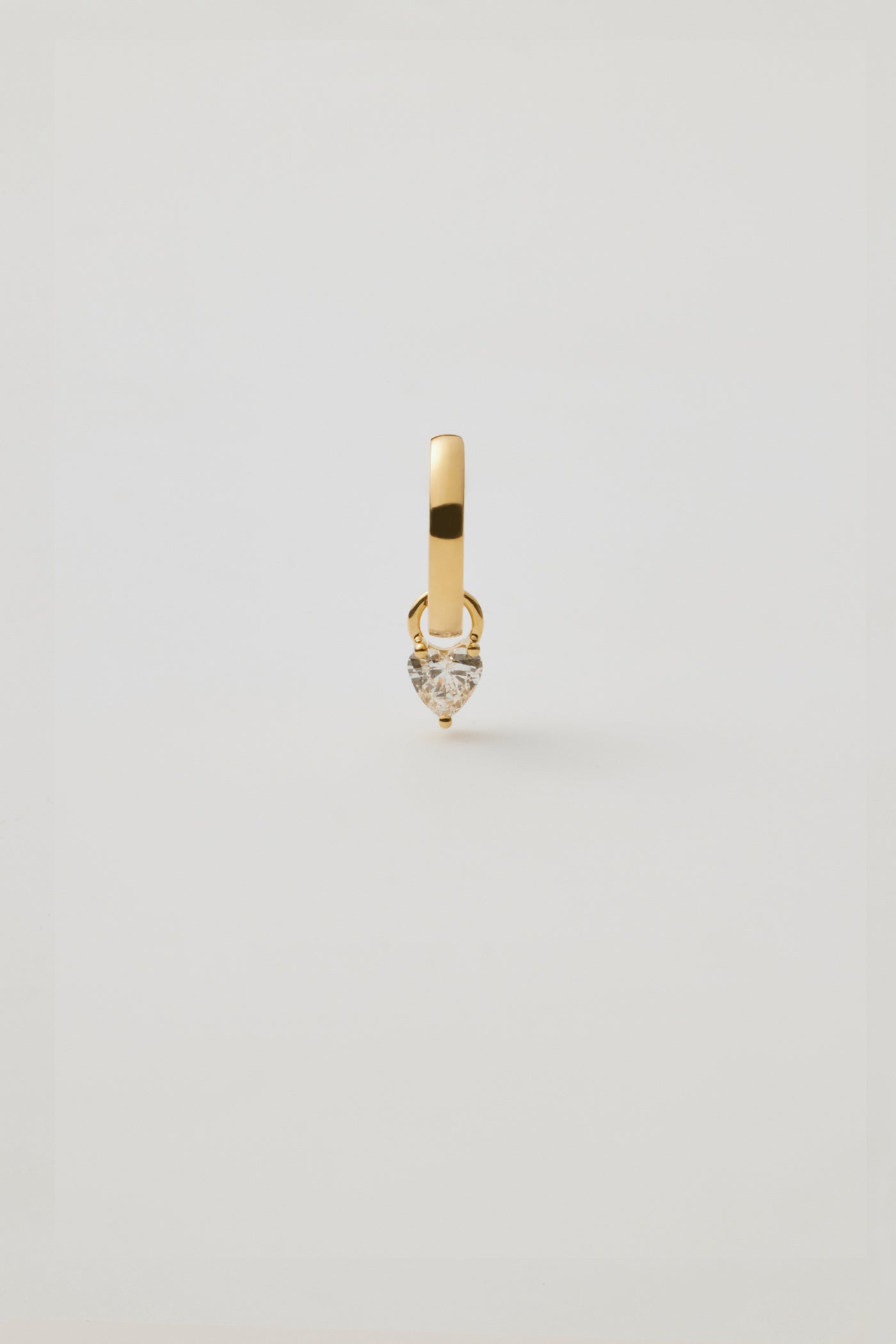 Huggie & White Sapphire Heart Charm