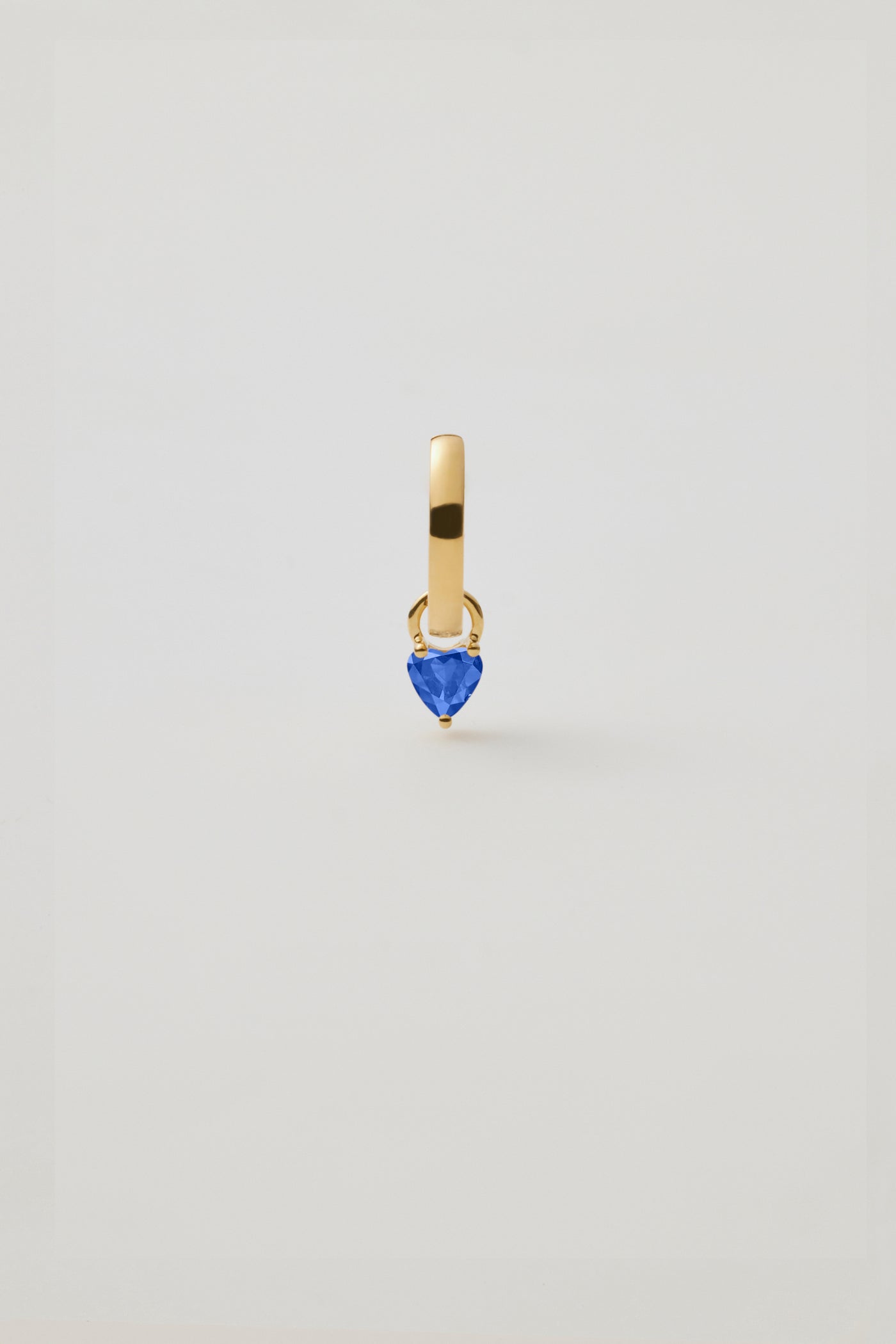 Huggie & Blue Sapphire Heart Charm