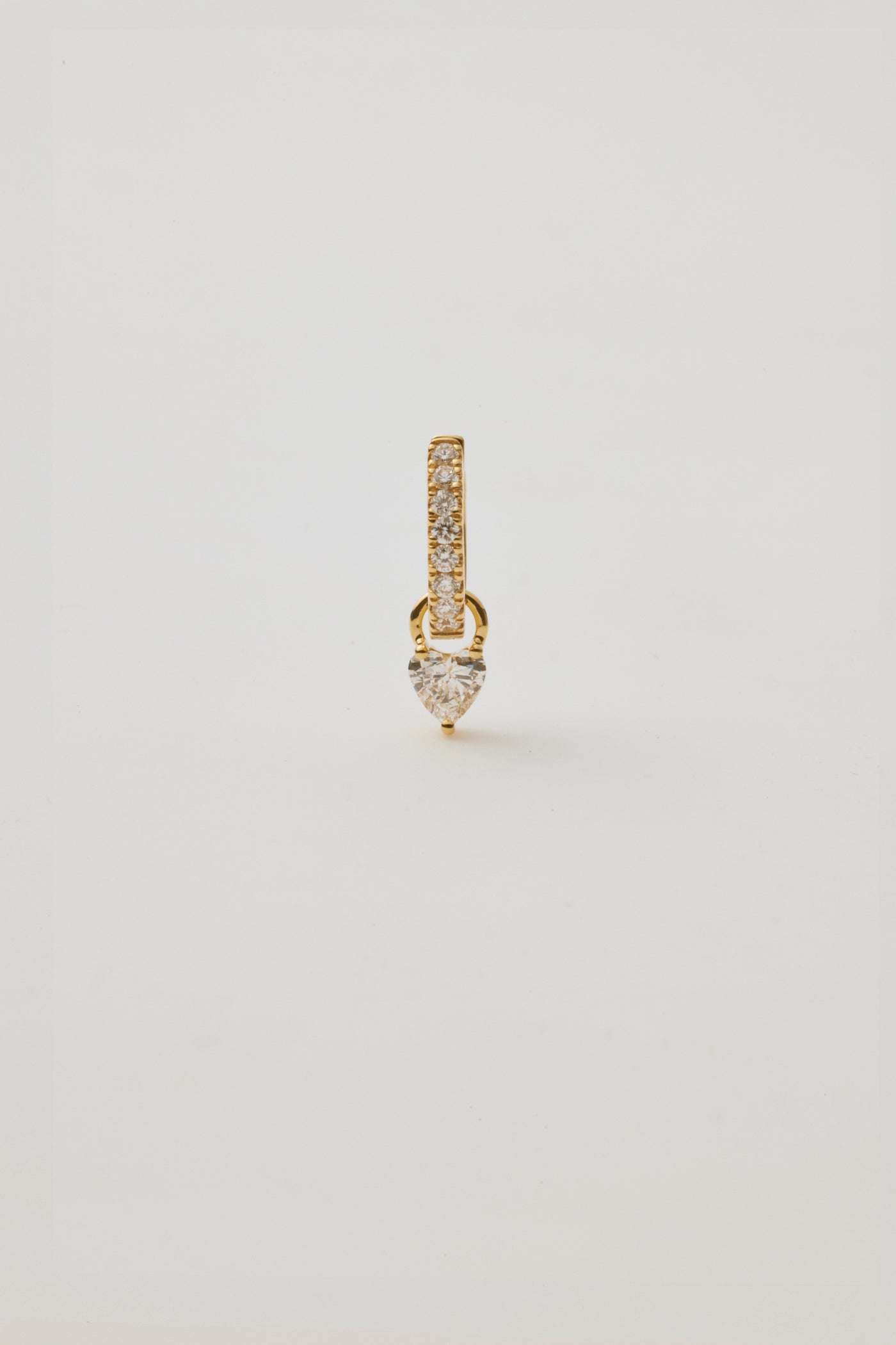 Pavé Huggie & White Sapphire Heart Charm